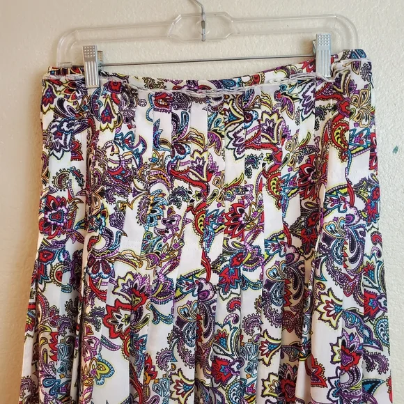 Banana Republic Paisley Floral Pleated Maxi Boho Skirt - Picture 8 of 13